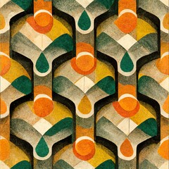 Art Deco style design geometric seamless pattern earthy colors ornamental wallpapers fashion print elegant rich modern oriental classic royal stylish monochrome textile