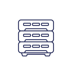 cryptocurrency miner line icon on white