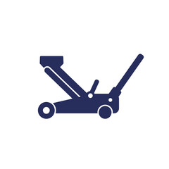 hydraulic car jack icon on white