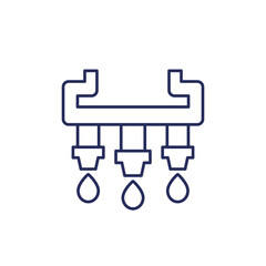 irrigation system, sprinklers line icon