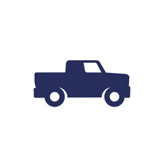 pickup truck icon on white, off-road vehicle