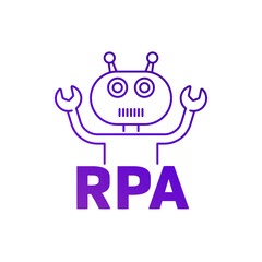 RPA bot icon, Robotic process automation