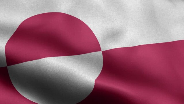 Flag Of Greenland - Greenland Flag High Detail - National flag Greenland wave Pattern loopable Elements - Fabric texture and endless loop - Seamless loop - Highly Detailed Flag - The flag of