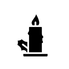  illustration of a burning candle ,christmas decoration