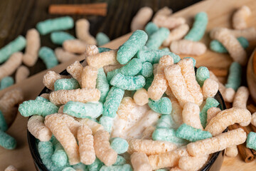 Colorful corn sticks for a quick breakfast