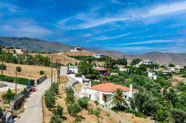 Fototapeta na wymiar A village in the mountains of island evia. Karystos area.