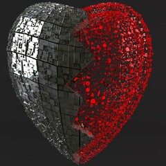 Silver Red Broken Heart Jewelry Style Design - 532944334