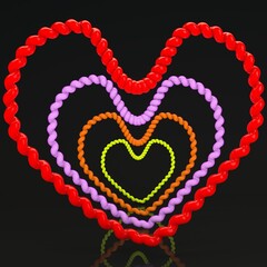 Colorful String Hearts Design - 532944347
