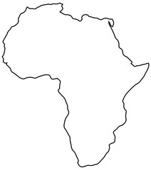 Africa continent outline map PNG image