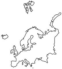 European continent outline map PNG image