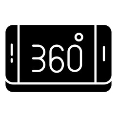 Mobile 360 degree icon, editable vector