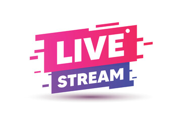 Live stream icon and video broadcasting. Online broadcast, streaming.