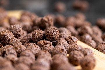 chocolate balls are used as a dry breakfast with the addition of milk or yogurt
