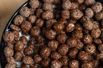 chocolate balls are used as a dry breakfast with the addition of milk or yogurt