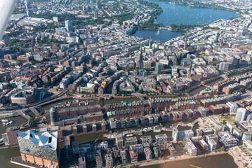 Hamburg, Germany and Suburbs frome above