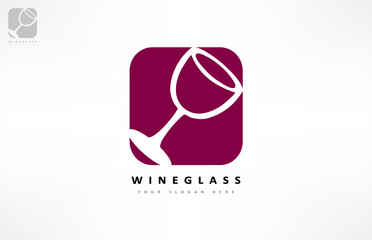 wineglass logo drink glasses vector