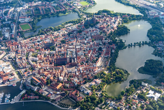 panorama flight over the baltic sea and island ruegen germany