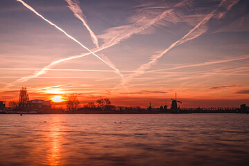 sunset over the river