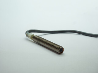 threaded  inductive proximity sensor with cable used in industrial automation - 532947585