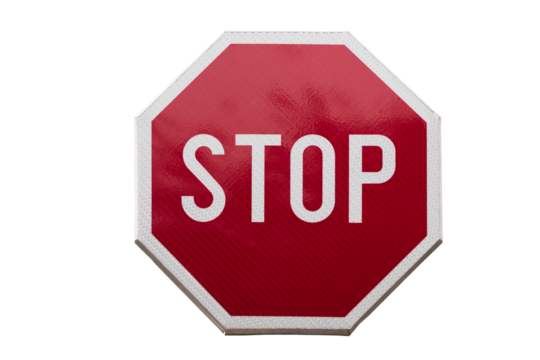 stop sign isolated on white
