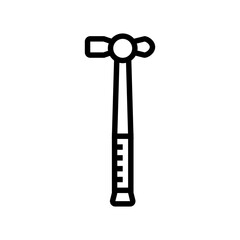 ballpeen hammer tool line icon vector. ballpeen hammer tool sign. isolated contour symbol black illustration