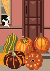 illustration with pumpkins