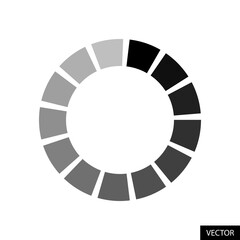Naklejka premium Loading icon with dashed line vector in flat style design for website design, app, UI, isolated on white background. Buffering of download - upload, system loading, data loading, progress loading bar.