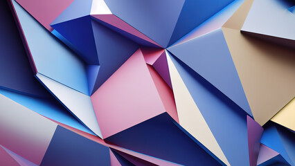 3 D render. Abstract background with triangles and polygon