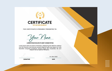 Modern of achievement certificate template