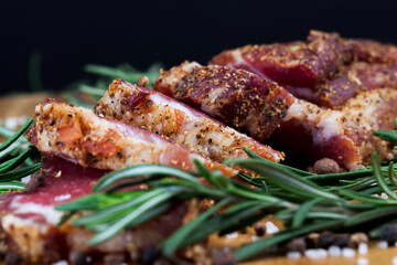 Chopped dried meat with spices and herbs