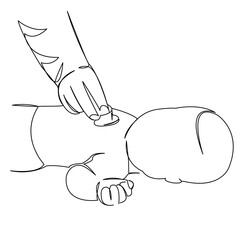 doctor examining a newborn