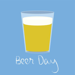 Vector. Ilustración colorida para el día de la cerveza en inglés. Redes sociales, bares, restauración, web.