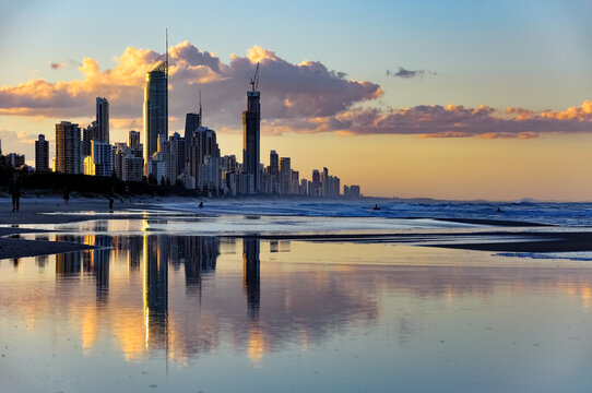 Surfers Paradise Skyline Sunset