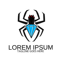 Template logo design diamonds spider