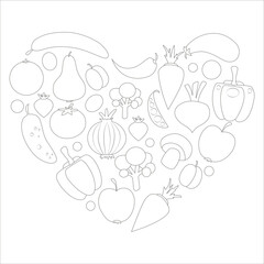 funny fruits coloring page for kids