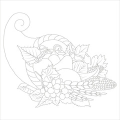 funny fruits coloring page for kids