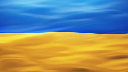 Realistic Ukrainian flag with windy texture background. 3D Render Illustration.