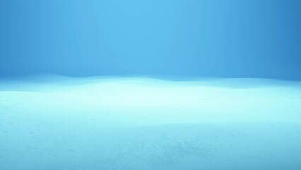 Sea and Underwater marine surface - Blue wallpaper background with copy spaces. Moving forward over a sandy underwater surface. Beautiful abstract background for presentations.