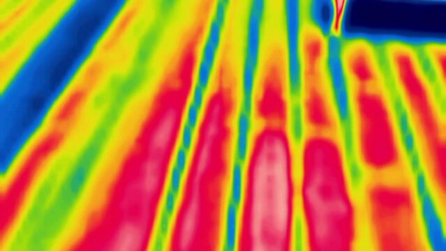 Analysis of temperature of wooden floor. Image from thermal imager device.
