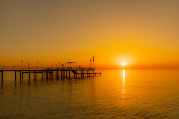 Fototapeta na wymiar At dawn near the Mediterranean Sea