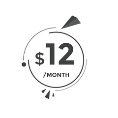 12 dollar price tag. 12$ dollar USD price symbol. price 12 Dollar sale banner in USD. Business or shopping promotion marketing concept
