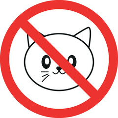 No cat sign. Forbidden Signs and Symbols.
