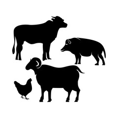 farm animal icon set