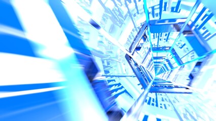 VJ トンネル 六角形 クリスタル 雪 青 [別Verあり]