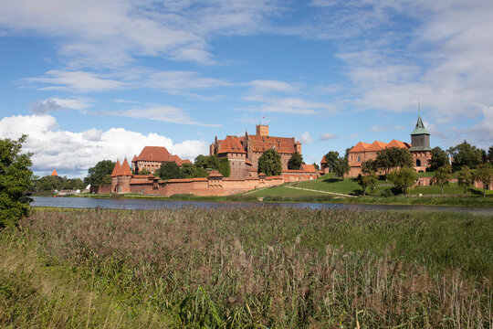 Malbork, Marienburg, the biggest medieval gothic castle of the Order of Teutonic Knights (Ordensritter) in Poland. 