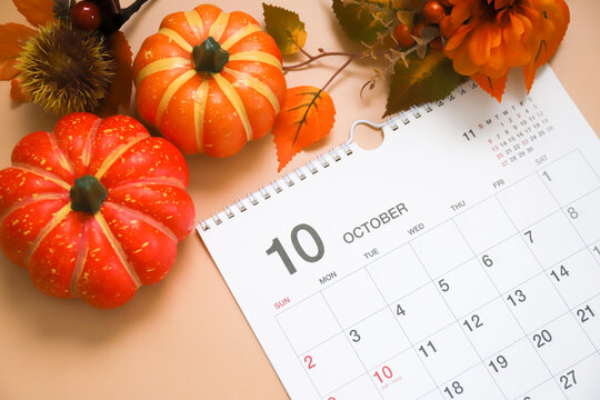 10月のカレンダー　ハロウィンイメージ
