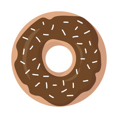 Cute donuts with chocolate glaze and white powder.