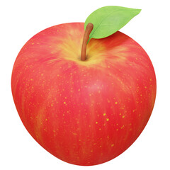 3d illustration of red apple isolated.