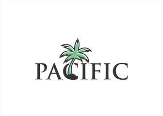 palm coconut tree logo design
