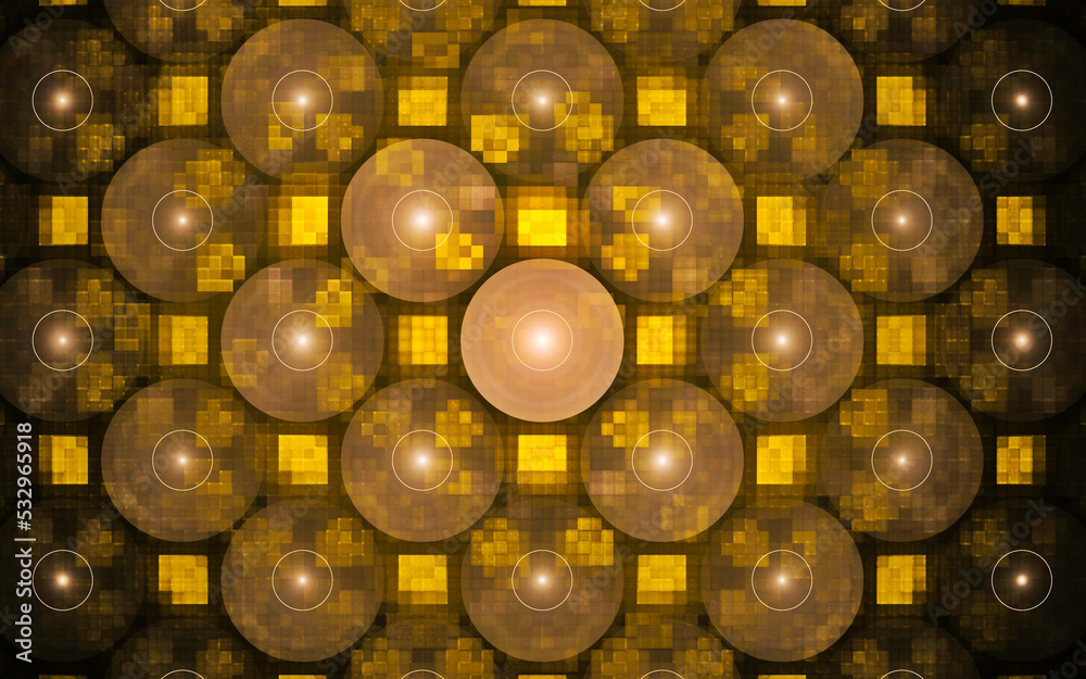 Aufkleber digital illustration abstract image generated fractal background image wallpaper pattern of various geometric shapes and lines of various colors for computer graphics or web design
